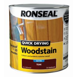 Ronseal 2.5 Litre Quick Drying Woodstain Satin Teak