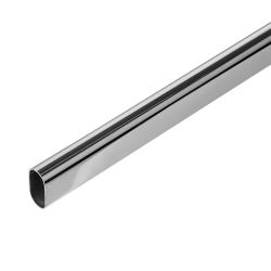 Wardrobe Rail 30X15X2000 Mm Chrome Plastic Oval