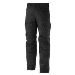 Snickers 33X32" Service Line Trousers With Knee Guard - Black