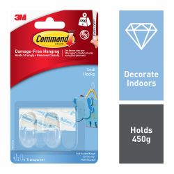 Command Small Clear Hooks With Clear Strips