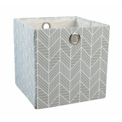 Liz Cube Box Grey Pattern Large