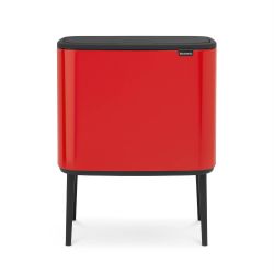 Brabantia Bo Touch Bin With 3 Inner Buckets 3 x 11 Litre Passion Red - Special Order Item