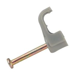 Twin & Earth Cable Clips 6Mm Qty 50 - Grey