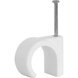 Round Cable Clip 7Mm Qty 50 - White