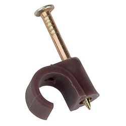 Round Cable Clip 7Mm Qty 50 - Brown