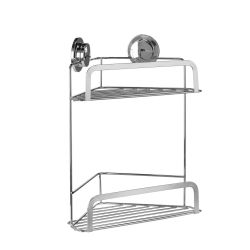 Croydex Stick N Lock 2 Two Tier Corner Basket