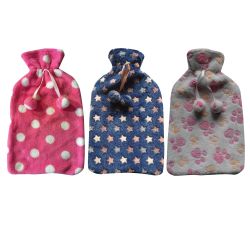 Single De Vielle Luxury Fleece Hot Water Bottle - Assorted