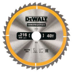 DEWALT Circ Saw Blade 216x30mm 40T