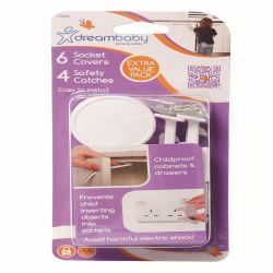 Dreambaby 4 Safety Catches + 6 Socket Covers