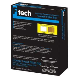 Cooker Filters - Fibertech Universal Polyester & Charcoal Grease Filter Set (Blue)