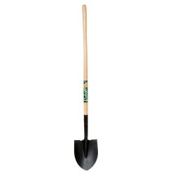 Robin Round Point Shovel With Long Wooden Handle.