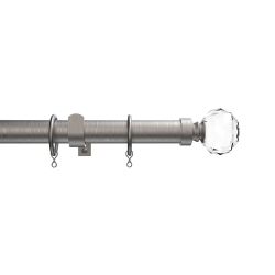 Woodies 25 28mm Ext Cystal Pole 120-210cm Satin Steel