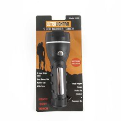 Ultralight 5 LED Heavy Duty Rubber Torch with Batteries (TE1144)