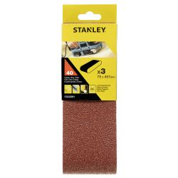 Stanley 75 x 457mm, 40G Sanding Belt - 3 Piece