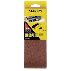 Stanley 75X457Mm, 80G Sanding Belt Set Of 3