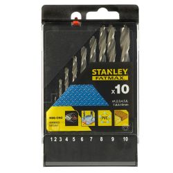 Stanley  10 Piece Metal Precision Drill Bit Set (1-10Mm)