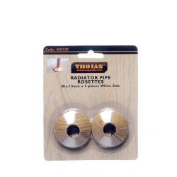 Trojan 15mm Plastic Woodgrain Rosettes  - (Prepacked 2) Oak