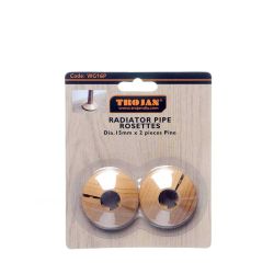 Trojan 15mm Plastic Woodgrain Rosettes  - (Prepacked 2) Pine