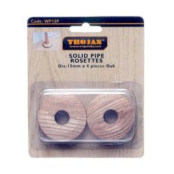 Trojan 15mm Solid Rosettes Split - (Prepacked 4) Oak