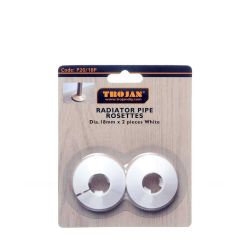 Trojan 18mm Plastic Woodgrain Rosettes  - (Prepacked 2) White