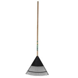 Robin Poly Leaf Rake With Long Wooden Handle.